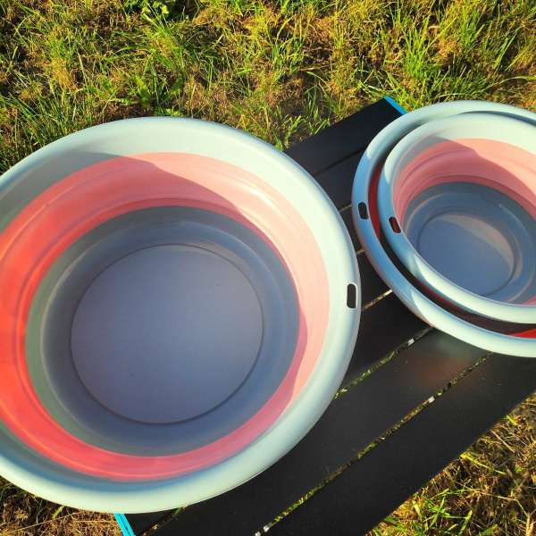 Тарелка силиконовая складная 30х21х10.50 см. / Миска туристическая круглая